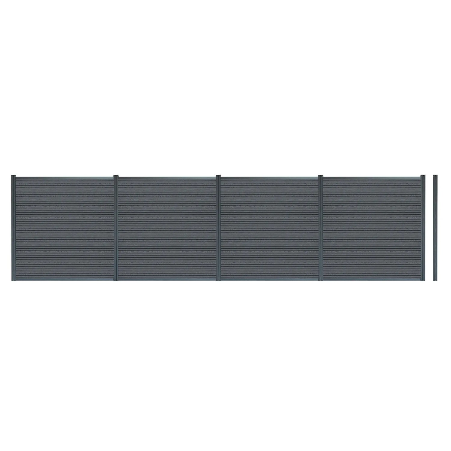 Home Deluxe WPC-Sichtschutzzaun Callado Premium 4 Elemente 185x 702 cm Anthrazit