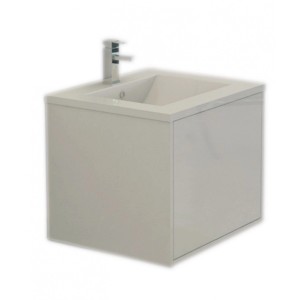 Jet-Line Waschtisch Linz, 60 cm, Weiß, mit SMC-Waschbecken und Unterschrank.