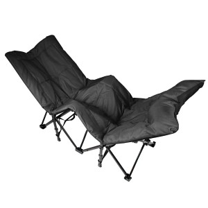 Mojawo Camping Feldbett, anthrazit, gepolstert, mit Stahlrahmen und Tragetasche. Ideal als Gästebett oder Gartenliege.