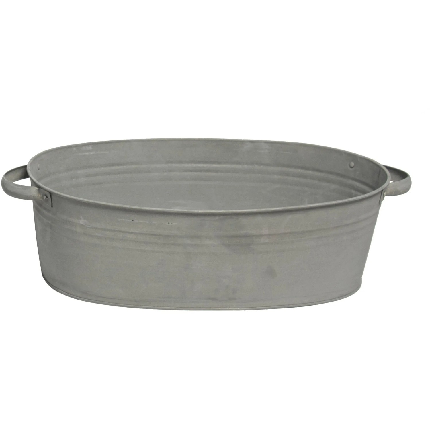 M Collections Blumentopf Zink Oval Innen 23 cm x 33 cm Hellgrau Old Look  kaufen bei OBI
