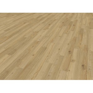 Verlegter, hellbrauner Gerflor Senso Dry Back Vinylboden Eiche Laly in Holzoptik.