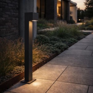 QAZQA Industrielle Stehleuchte für den Außenbereich Dunkelgrau 80 cm IP44 Baleno