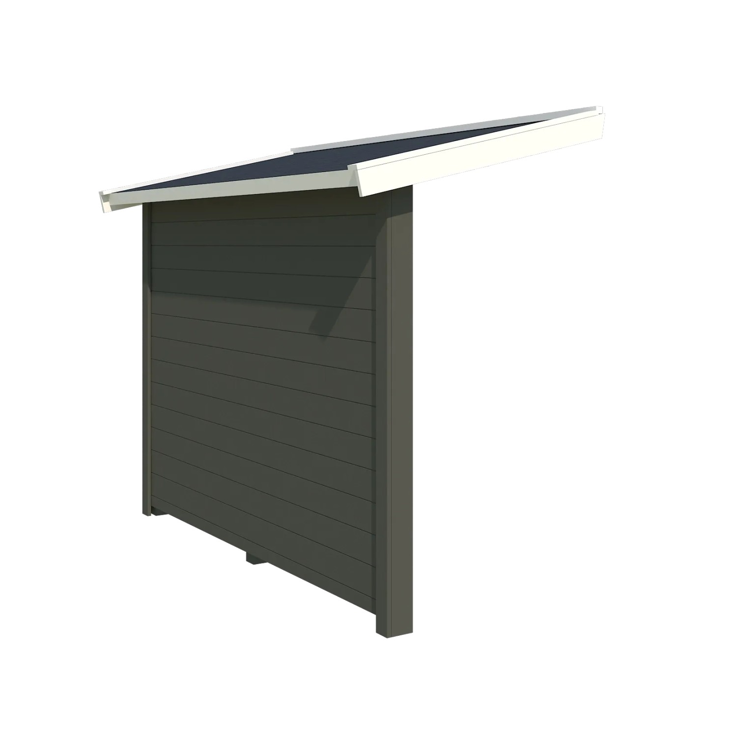 Lasita Schleppdach mit Seitenwand 90 cm x 240 cm Grau-Grün