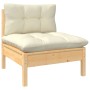 vidaXL Garten-Lounge-Eckelement aus Kiefernholz mit cremefarbenen Kissen.