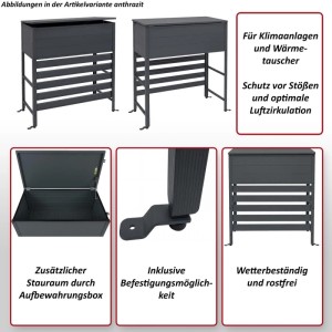 Graue MCW Aluminium Verkleidung für Klimaanlage/Wärmetauscher mit Stauraum.