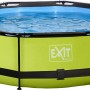 Runder, grüner EXIT Lime Pool ø 300 cm mit Filterpumpe und Abdeckung.