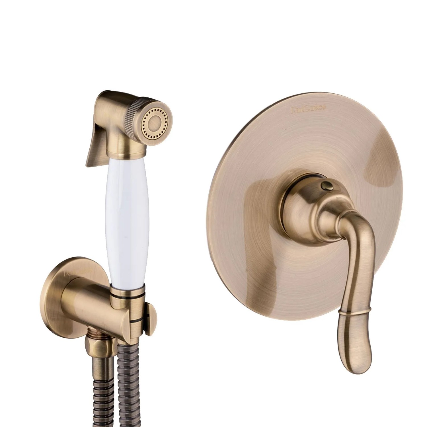 PaulGurkes Bidet Set Bronze Unterputzarmatur Spraybrause Retro