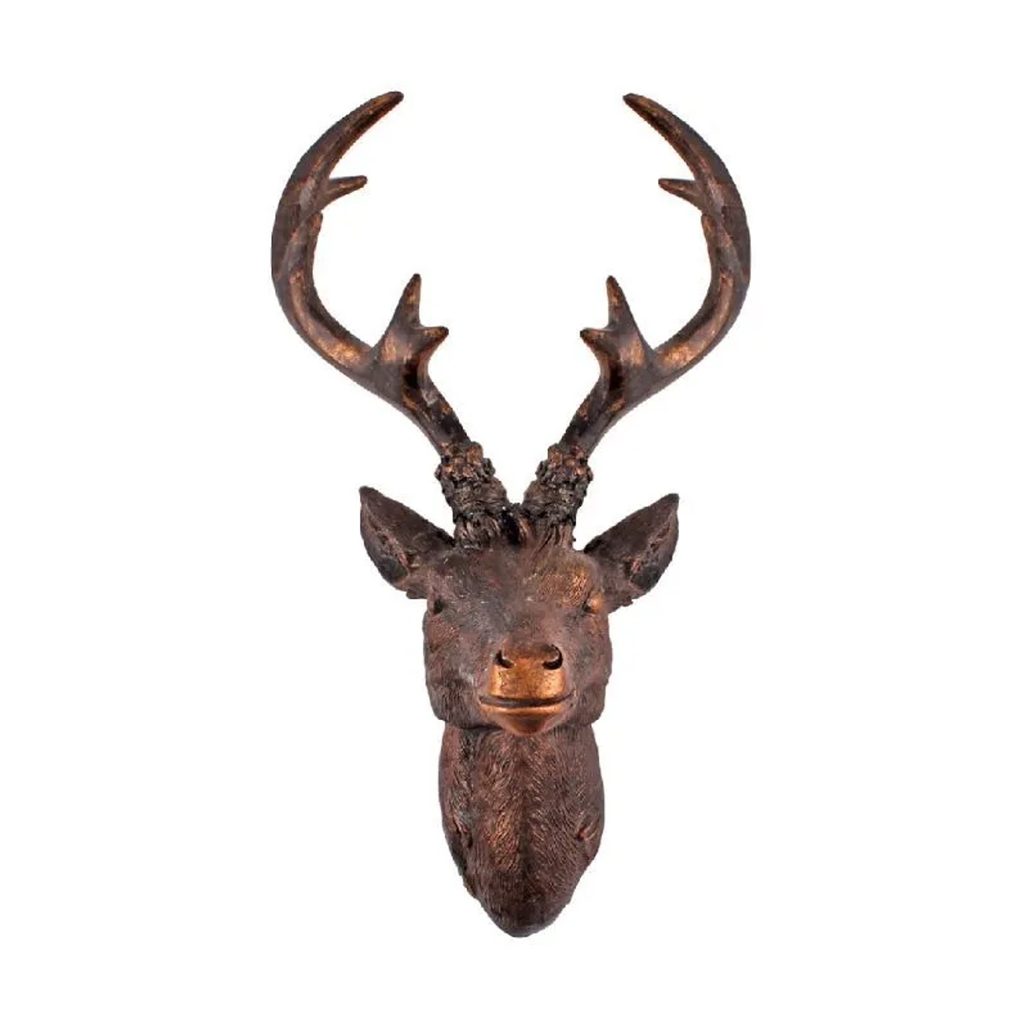 Lex Hirschgeweih Hirschkopf Wanddeko Dekoration Wandschmuck Figur Geweih Bronze 30x40cm