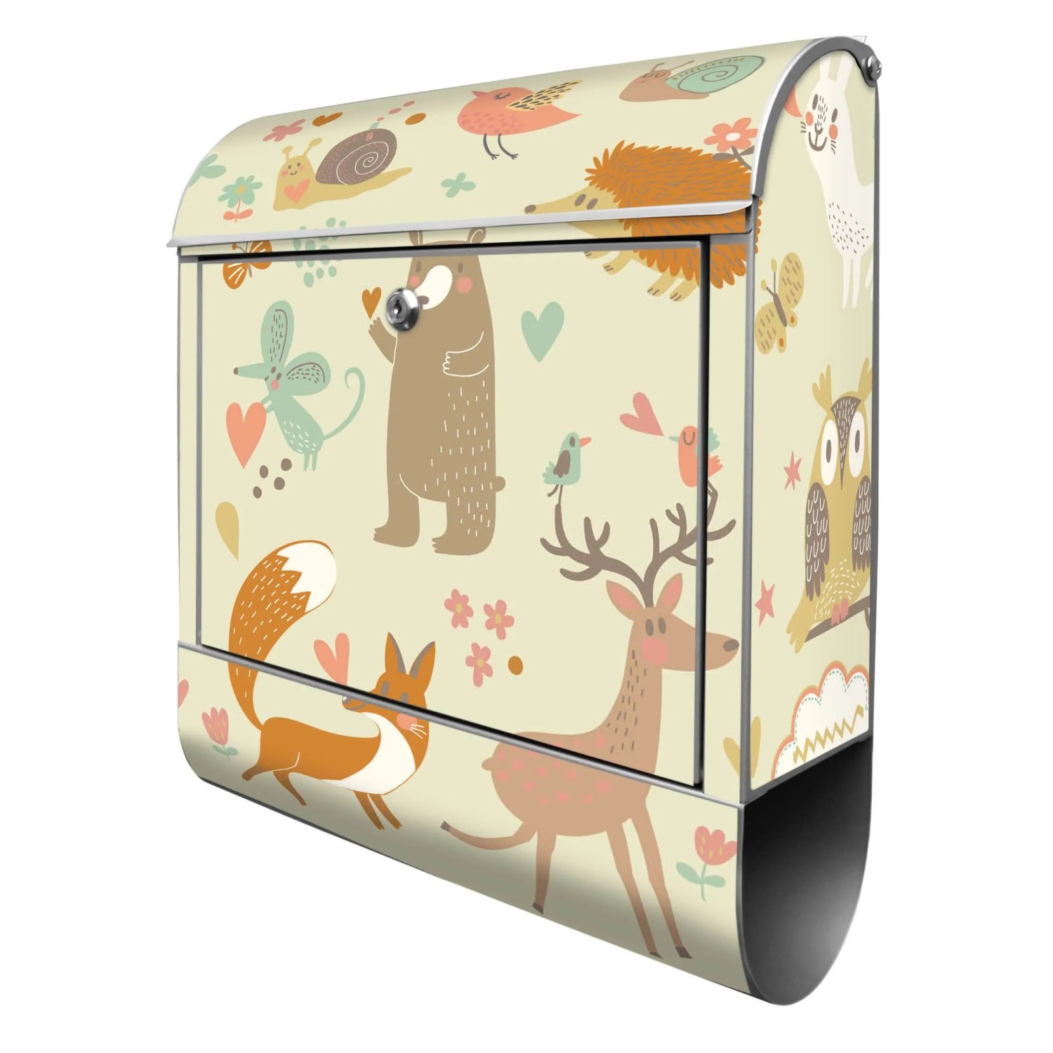 Banjado Design Briefkasten Silber Pulverbeschichtet 39x47x14cm 2 Schlüssel günstig online kaufen