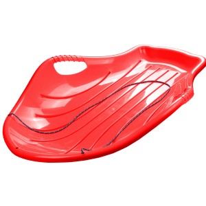 Roter Kinderschlitten "Big Slide" von Ondis24 mit Zugseil für Winterspaß.