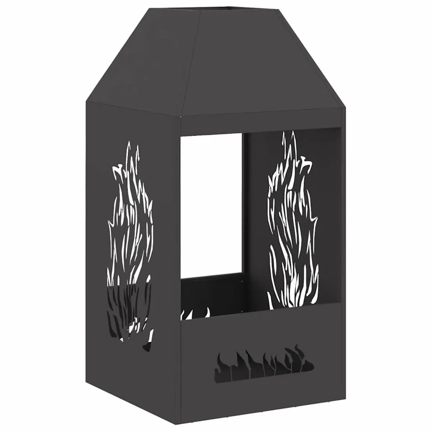 vidaXL Feuerstelle Schwarz 50 x 50 x 100 cm Stahl 858990