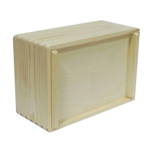 Helle, stapelbare Kiefernholzkiste 30x20 cm mit Fußleisten und verzapften, abgerundeten Ecken für Aufbewahrung.