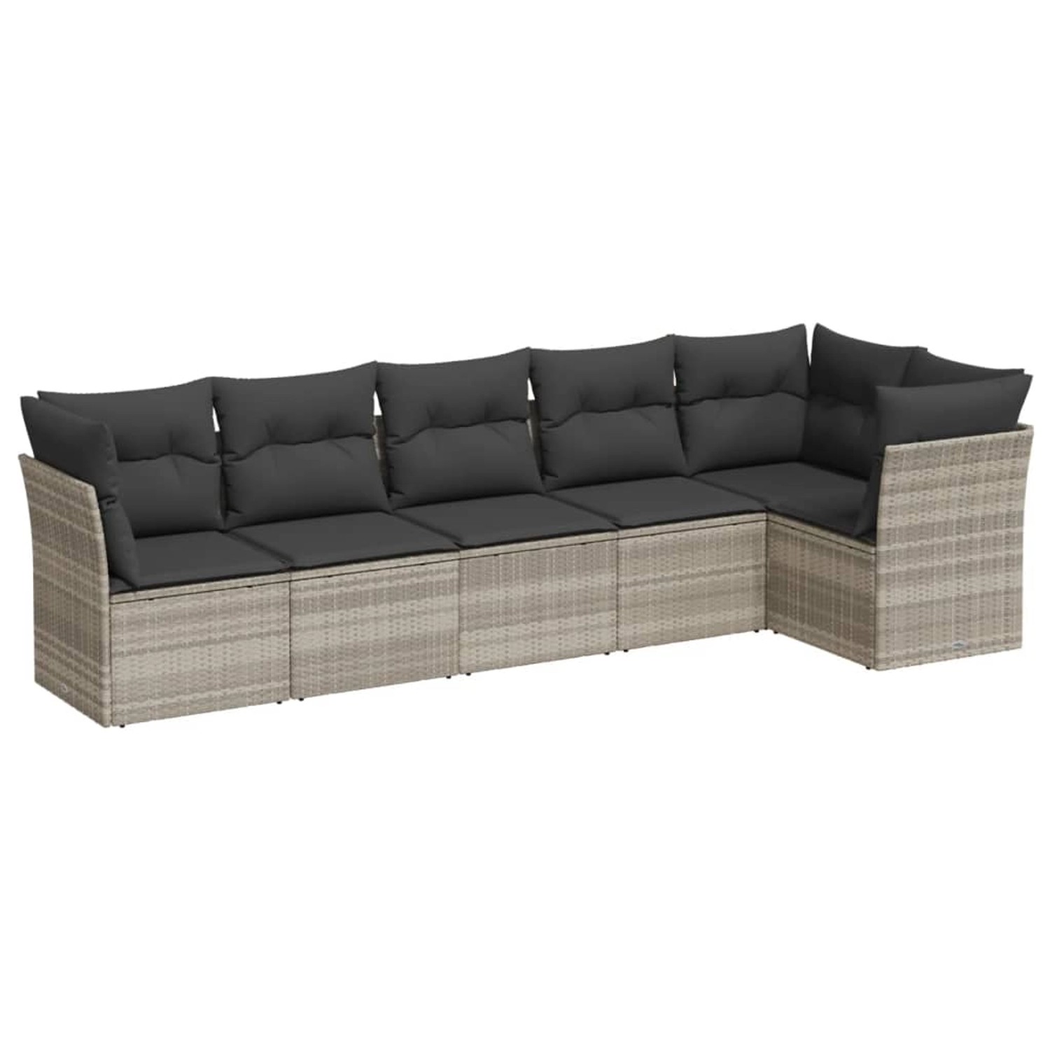 vidaXL 6-Tlg Garten-Sofagarnitur mit Kissen Hellgrau Poly Rattan 3249501 günstig online kaufen