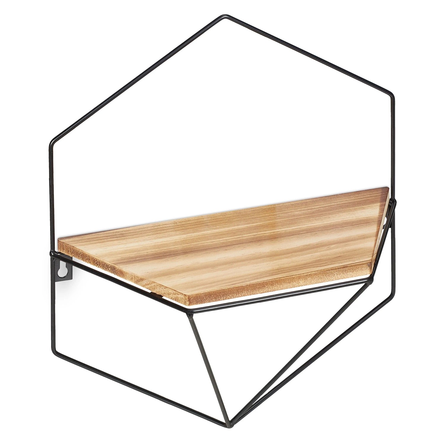 Relaxdays Wandregal Metall Schwarz 35 cm x 31 cm x 13,5 cm 0,34 kg