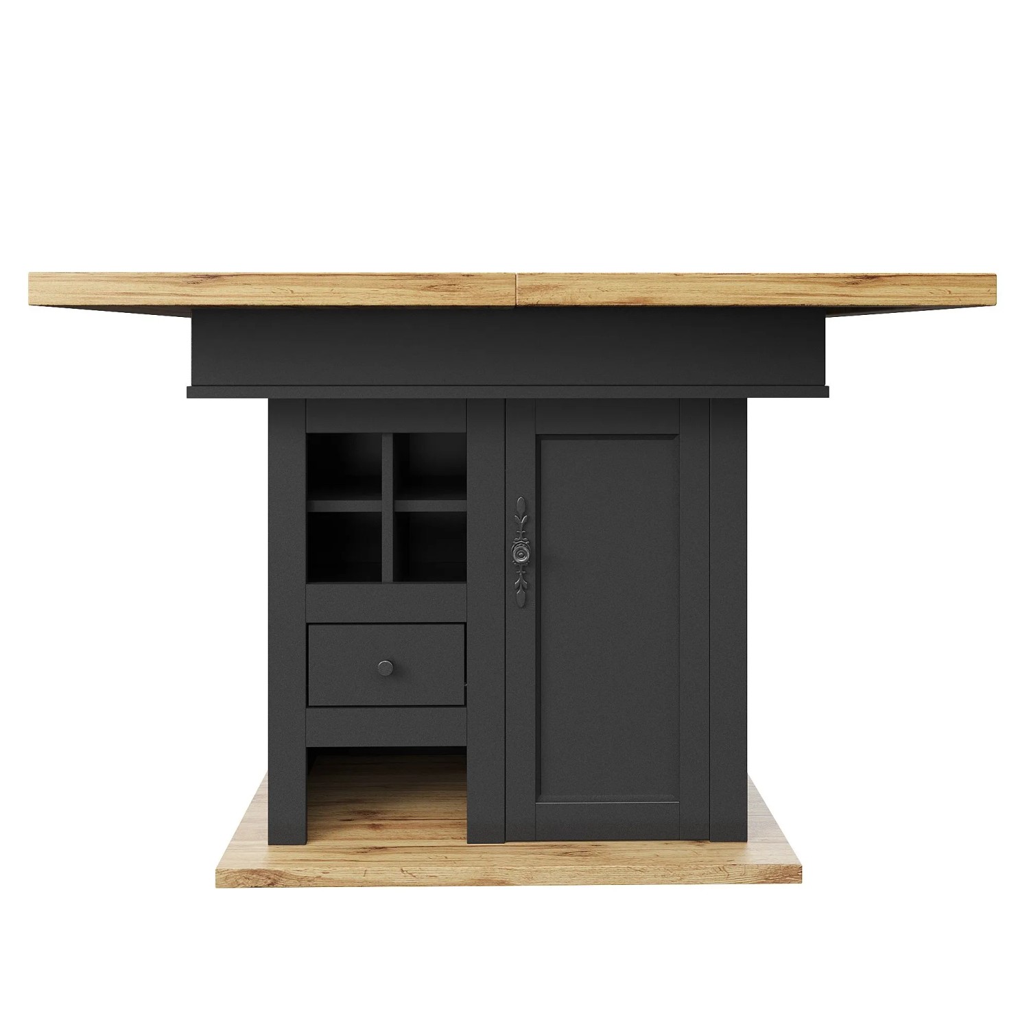 Okwish Esstisch Klappbarer/Ausziehbarer Küchentisch Für 4-6 Personen Natur/Schwarz