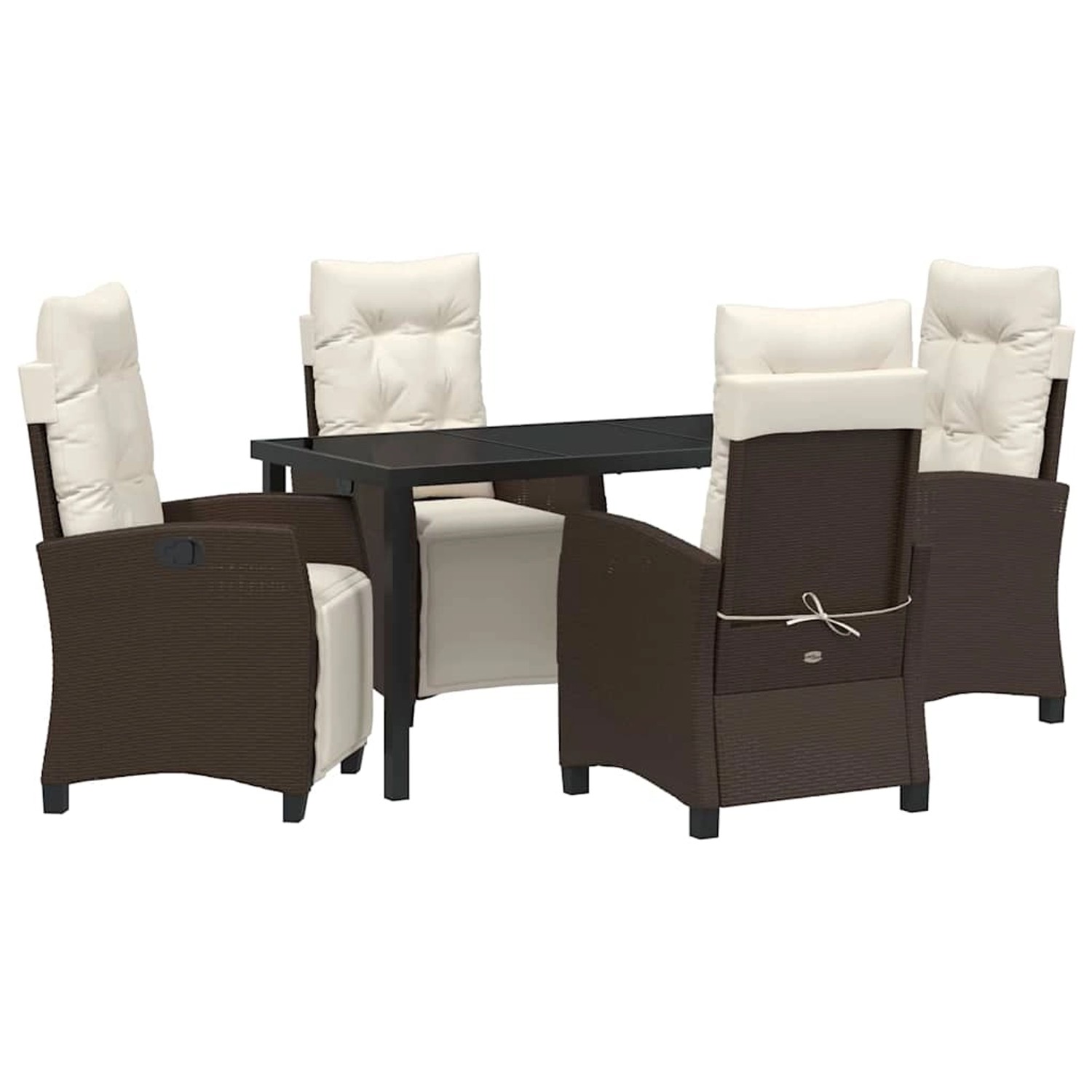 vidaXL Garten Essgruppe 5-Tlg Braun Poly Rattan 3380430 günstig online kaufen