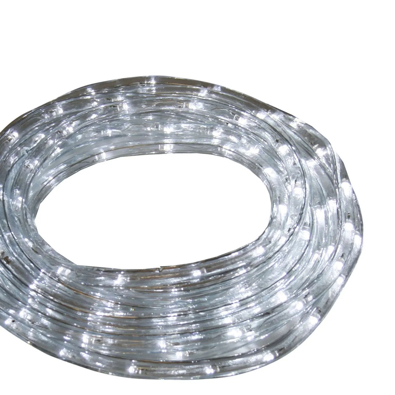 Transparenter LED-Lichtschlauch, 9 m lang, für Innen- und Außenbereich.