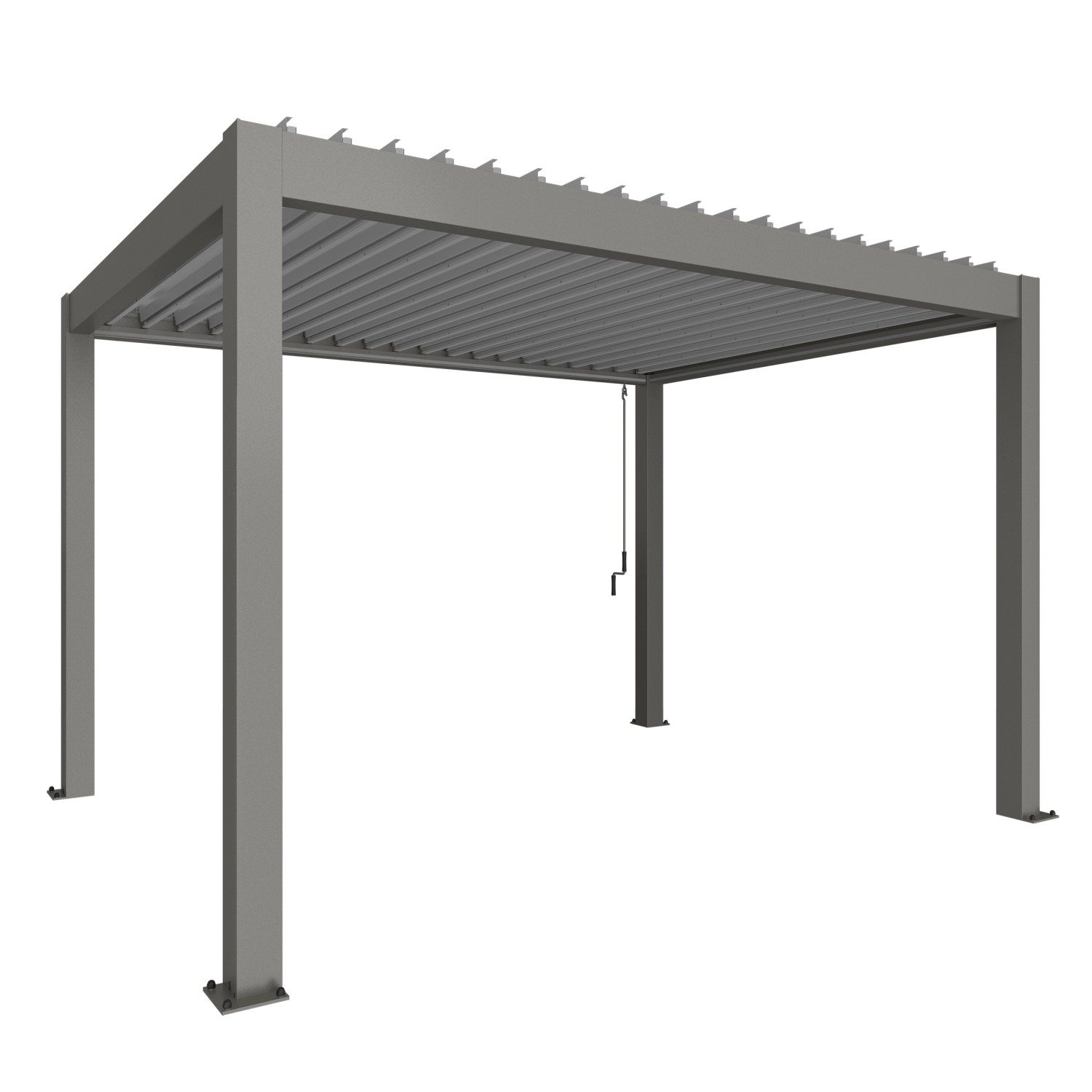 Biohort Pergola 255 cm x 404,5 cm x 312 cm Quarzgrau/Silber-Metallic günstig online kaufen