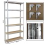 4er Set TRUTZHOLM Schwerlastregal, 200x100x30cm, 900kg Traglast, mit Regalverbinder.
