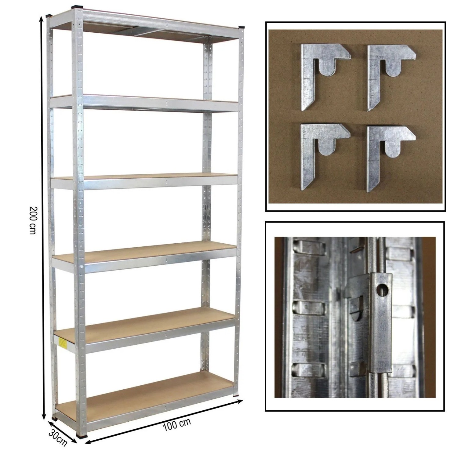 4er Set TRUTZHOLM Schwerlastregal, 200x100x30cm, 900kg Traglast, mit Regalverbinder.