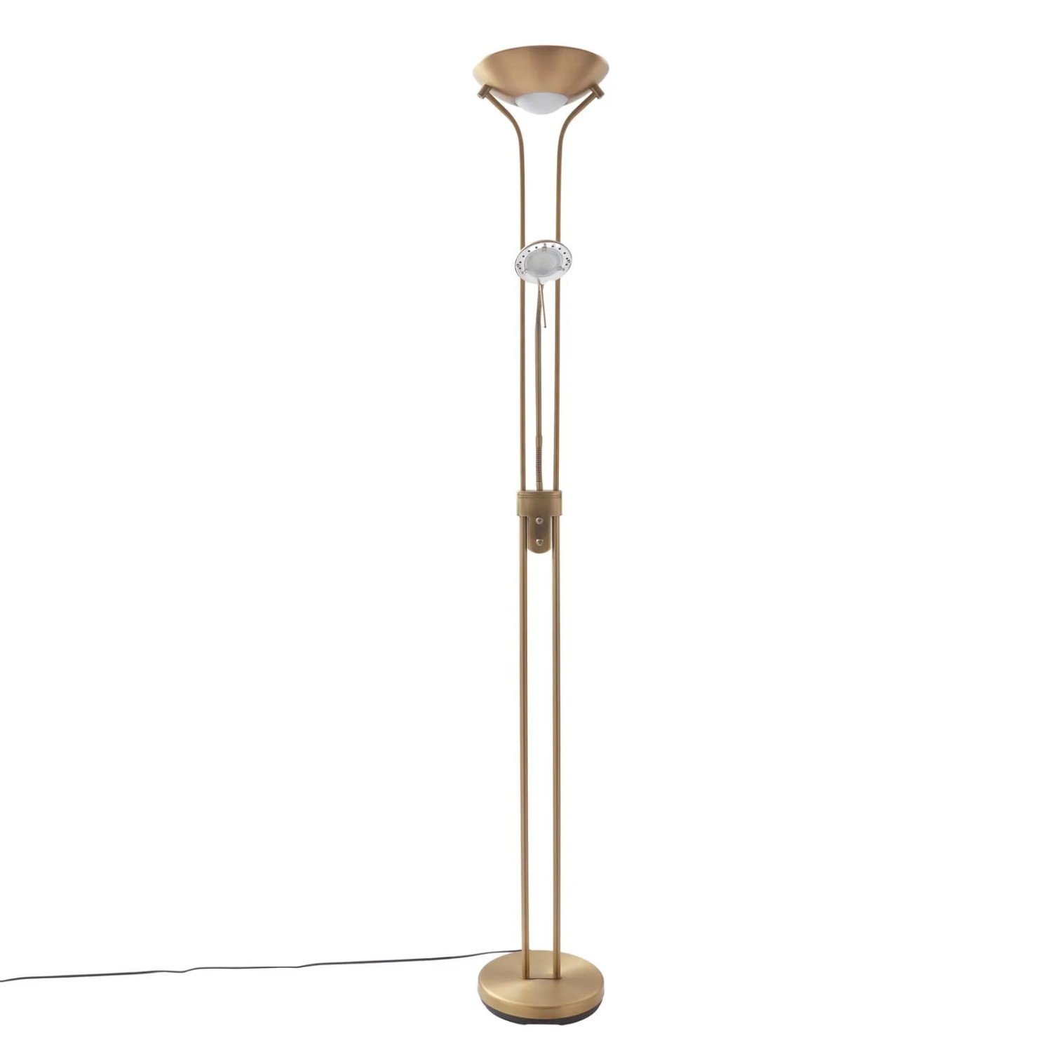 Lindby LED Stehlampe Josefin 10017423 Dimmbar Modern in Bronze aus Metall 2-flammig Wohnzimmerleuchte