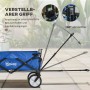 Outsunny Bollerwagen, faltbar, mit verstellbarem Griff für Camping & Freizeit.