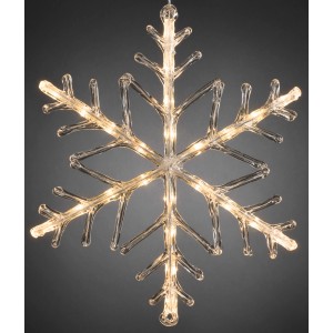 Konstsmide LED Acryl Schneeflocke mit 24 warmweißen Dioden für Außen & Innen, 40x40cm.