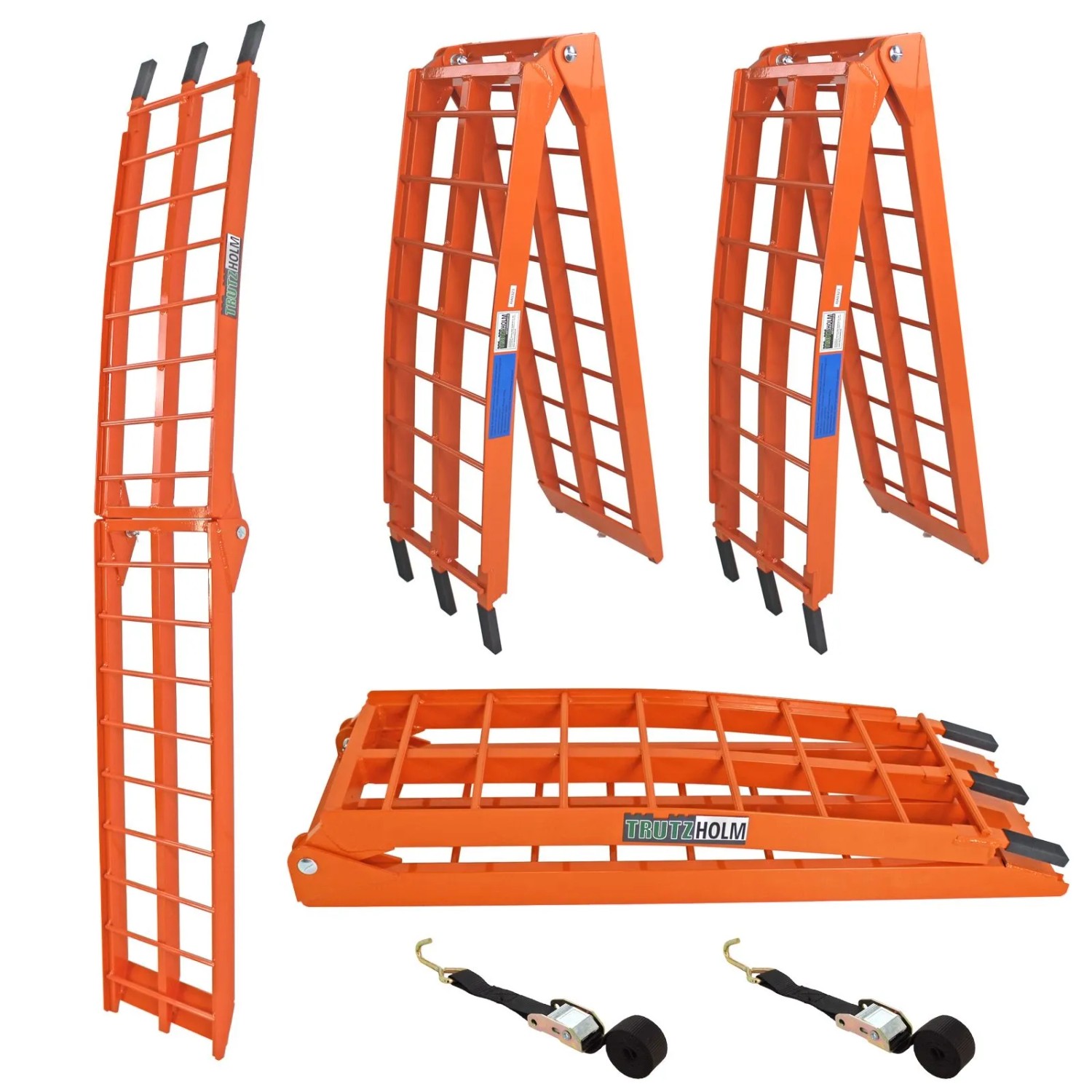 TRUTZHOLM 2x Auffahrrampe Klappbar 180 cm Traglast 680 kg Alu Orange