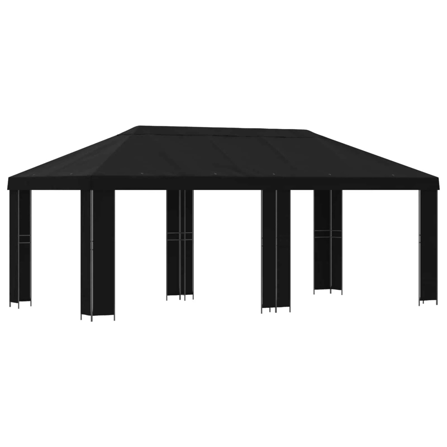 vidaXL Garten Pavillon 6 x 3 m Schwarz Polyester und Stahl 190 3376016