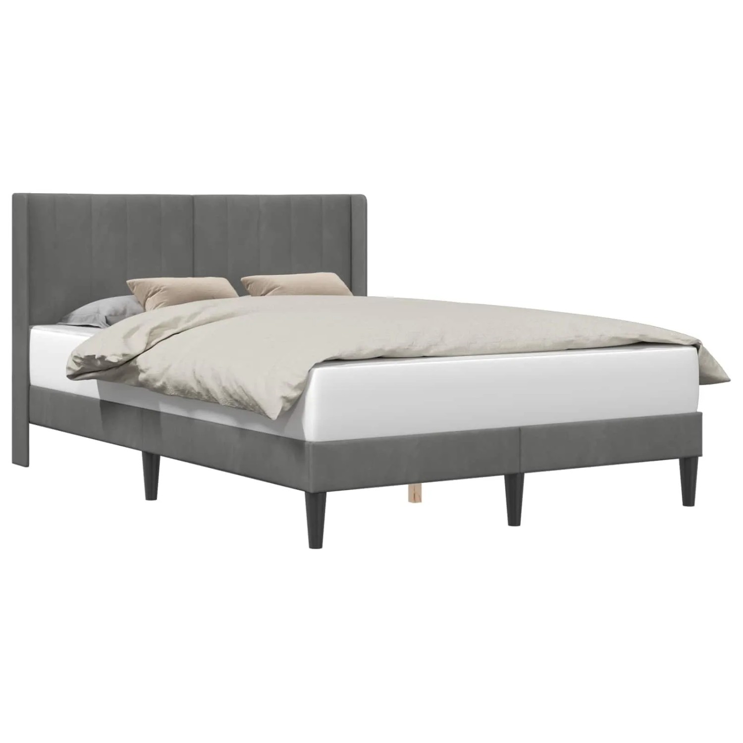 vidaXL Bettrahmen mit Kopfteil Dunkelgrau 120 x 200 cm Samt 42027498