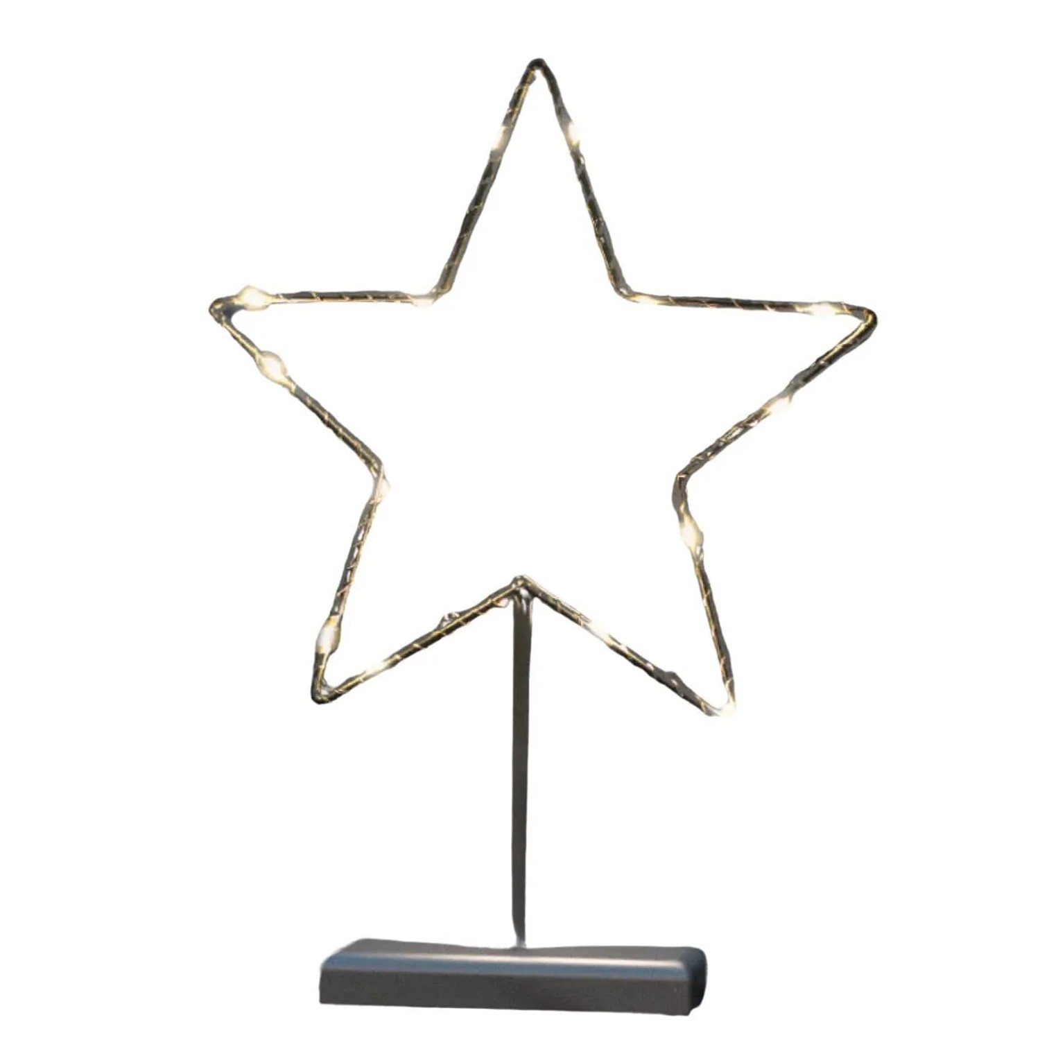 Lex LED Tischleuchte Stern Metall 38cm Lichterstern Batterie Timer Indoor A günstig online kaufen