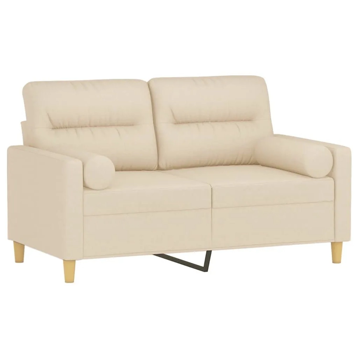 vidaXL 2-Sitzer-Sofa mit Zierkissen Creme 120 cm Stoff 3200815 günstig online kaufen