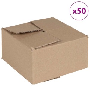 vidaXL Faltbox mit Speicher 50 Stk Natur 15 x 15 x 8 cm Karton 4106562