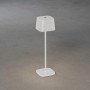 Weiße Konstsmide LED Tischleuchte Capri, 36cm hoch, für Innen und Außen. Dekoleuchte mit Akku.