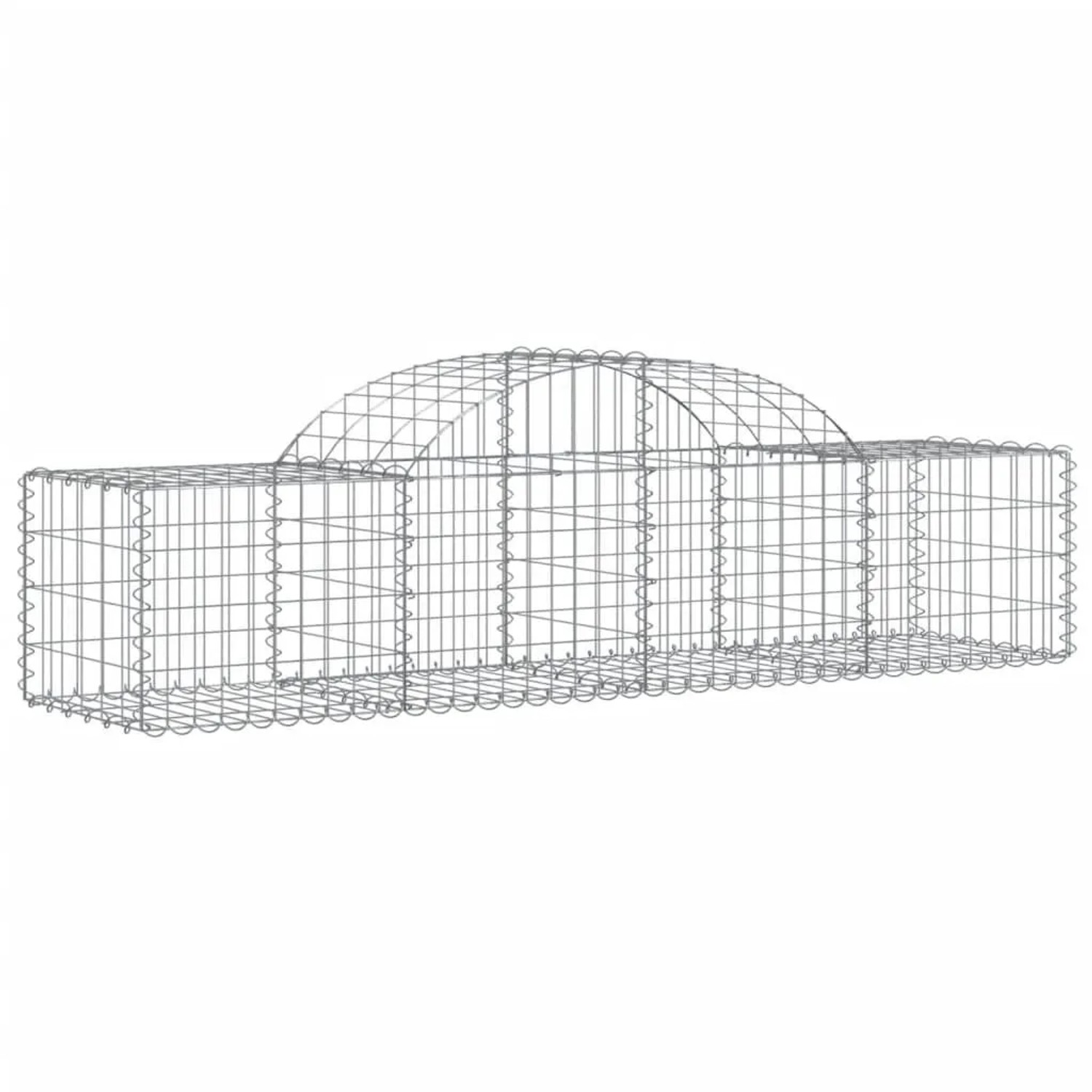 vidaXL Gabionen mit Hochbogen 9 Stk 200x50x40/60 cm Verzinktes Eisen 3146264
