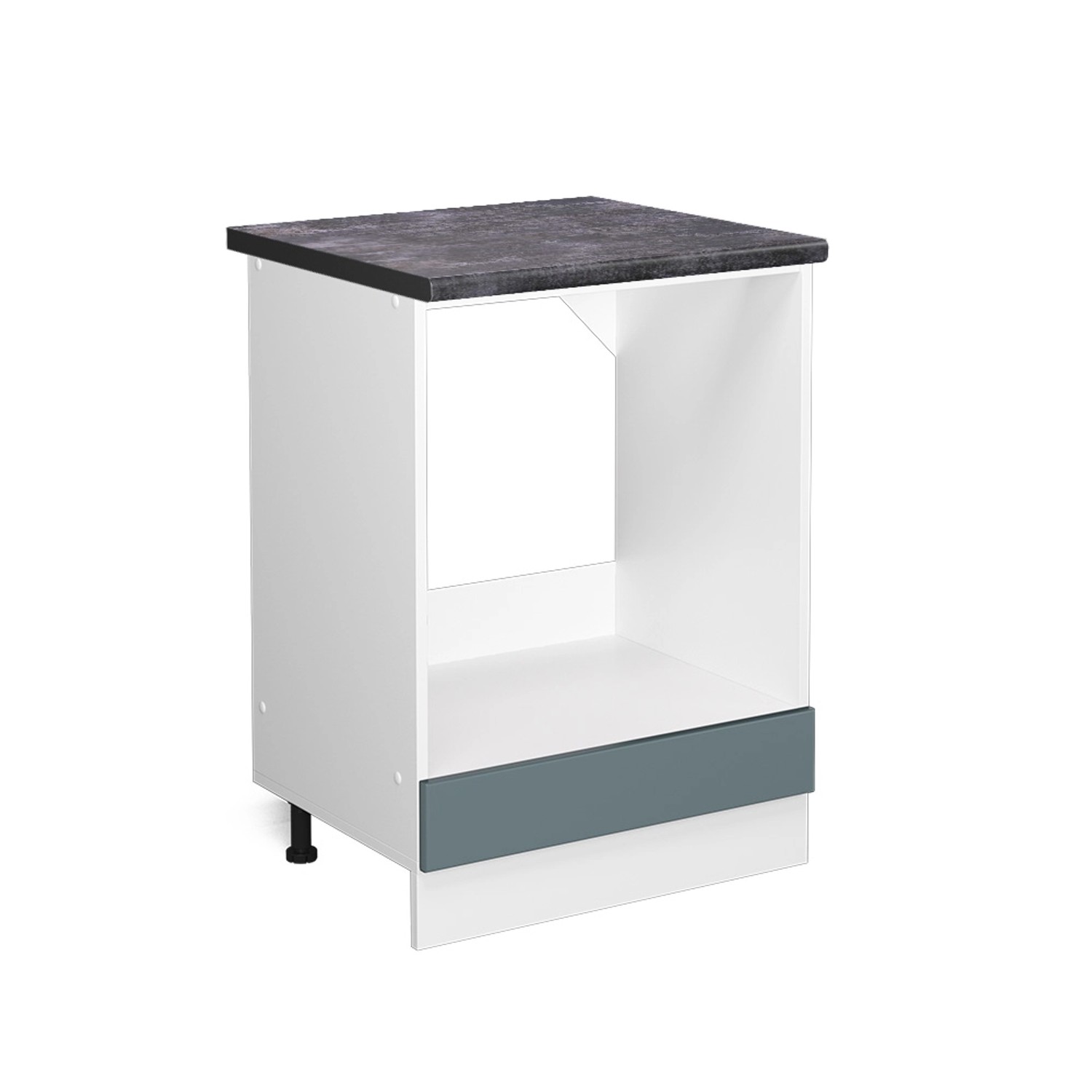 Vicco Herdumbauschrank R-Line Herdschrank Blau-Grau/Weiß 60 cm AP Anthrazit