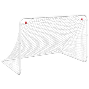 Weißes vidaXL Fußballtor, 122x81x81 cm, Stahlrahmen und Netz, ideal für Sport und Training.