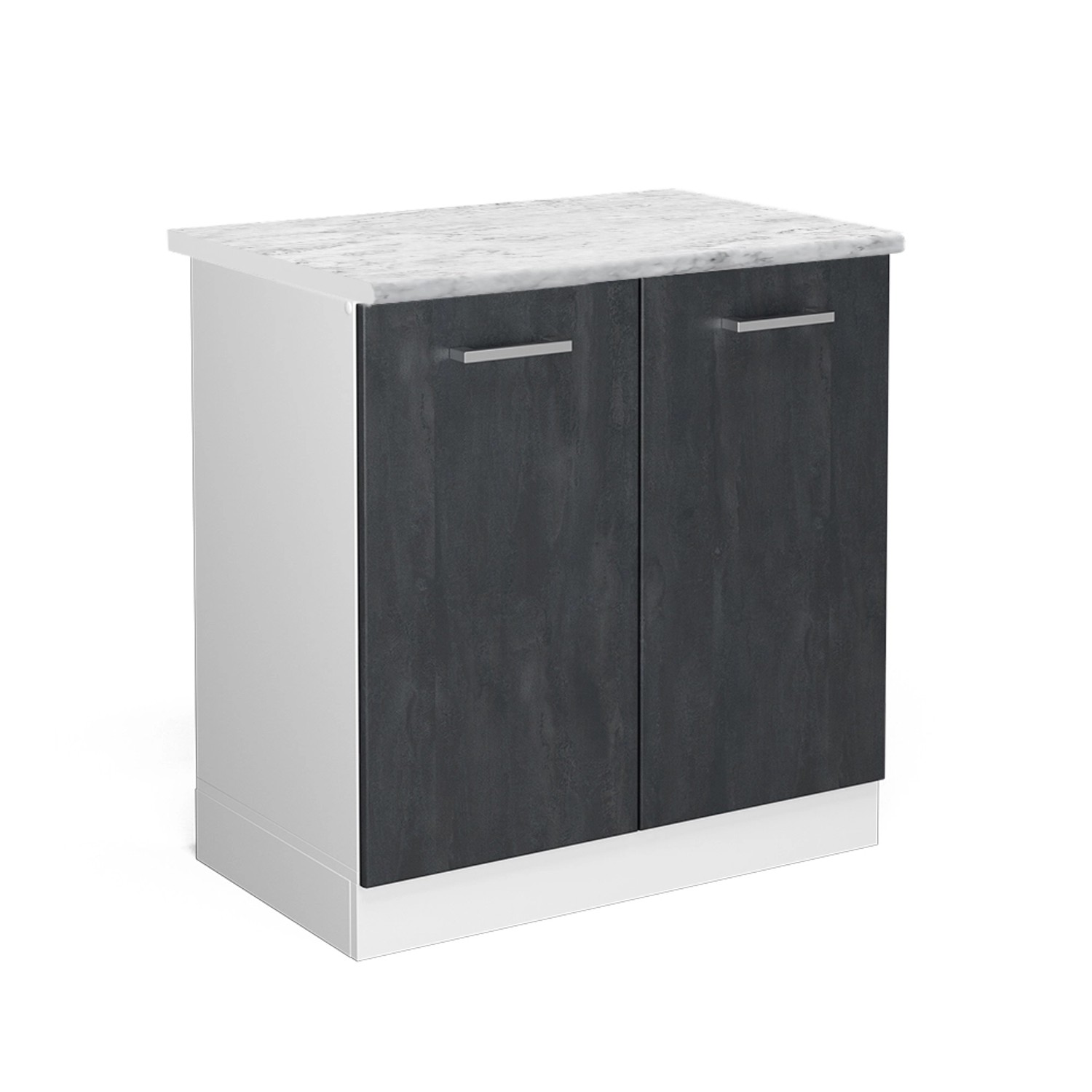 Thumbnail - Vicco Spülenunterschrank R-Line Küchenunterschrank für die Spüle Schwarz Beton/Weiß 80 cm AP Marmor