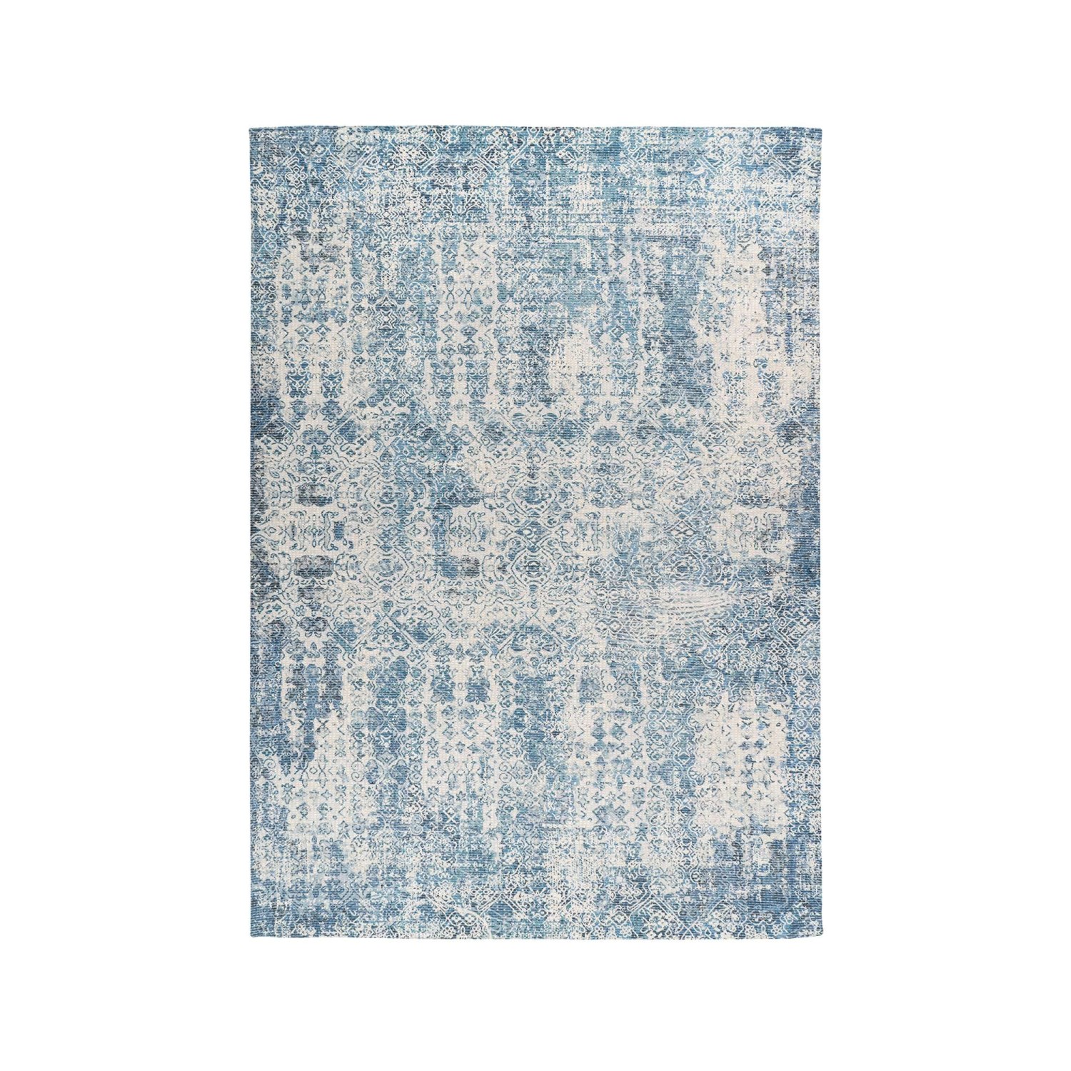 MeGusta Kurzflor Teppich Vintage UsedLook Blau Baumwolle 160x230 cm Covadonga