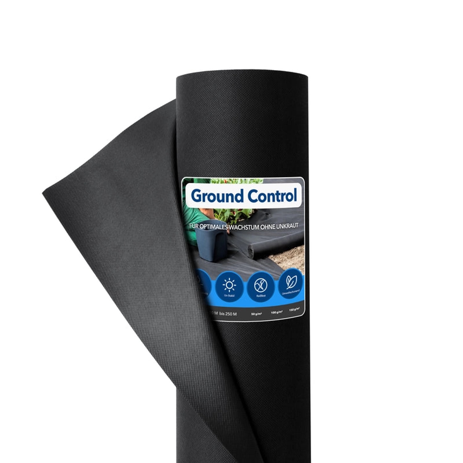 KARAT Unkrautvlies Ground Control nach Maß Schwarz 50 g/m² 1,5 x 6 m