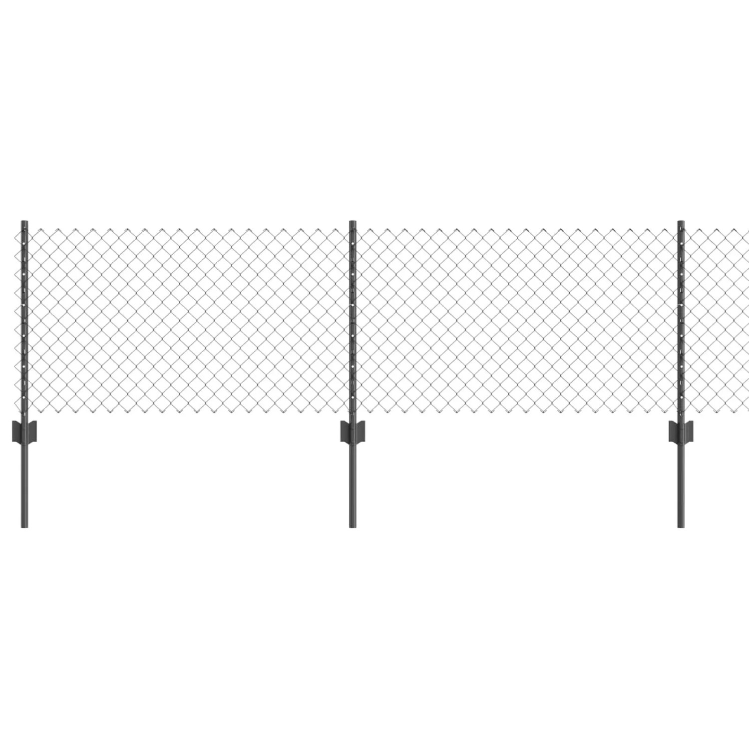 vidaXL Zaun mit Pfosten Grau 0,6 x 25 m Stahl und PVC 3336274