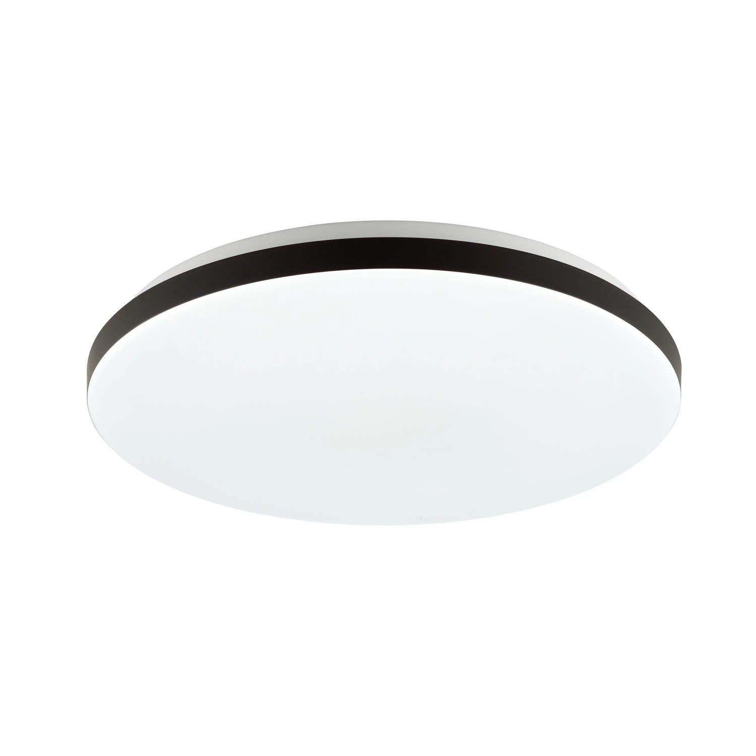 Runde, smarte LED-Deckenleuchte Livio mit RGB & CCT Funktion in Weiß-Schwarz, Ø 38,5 cm.