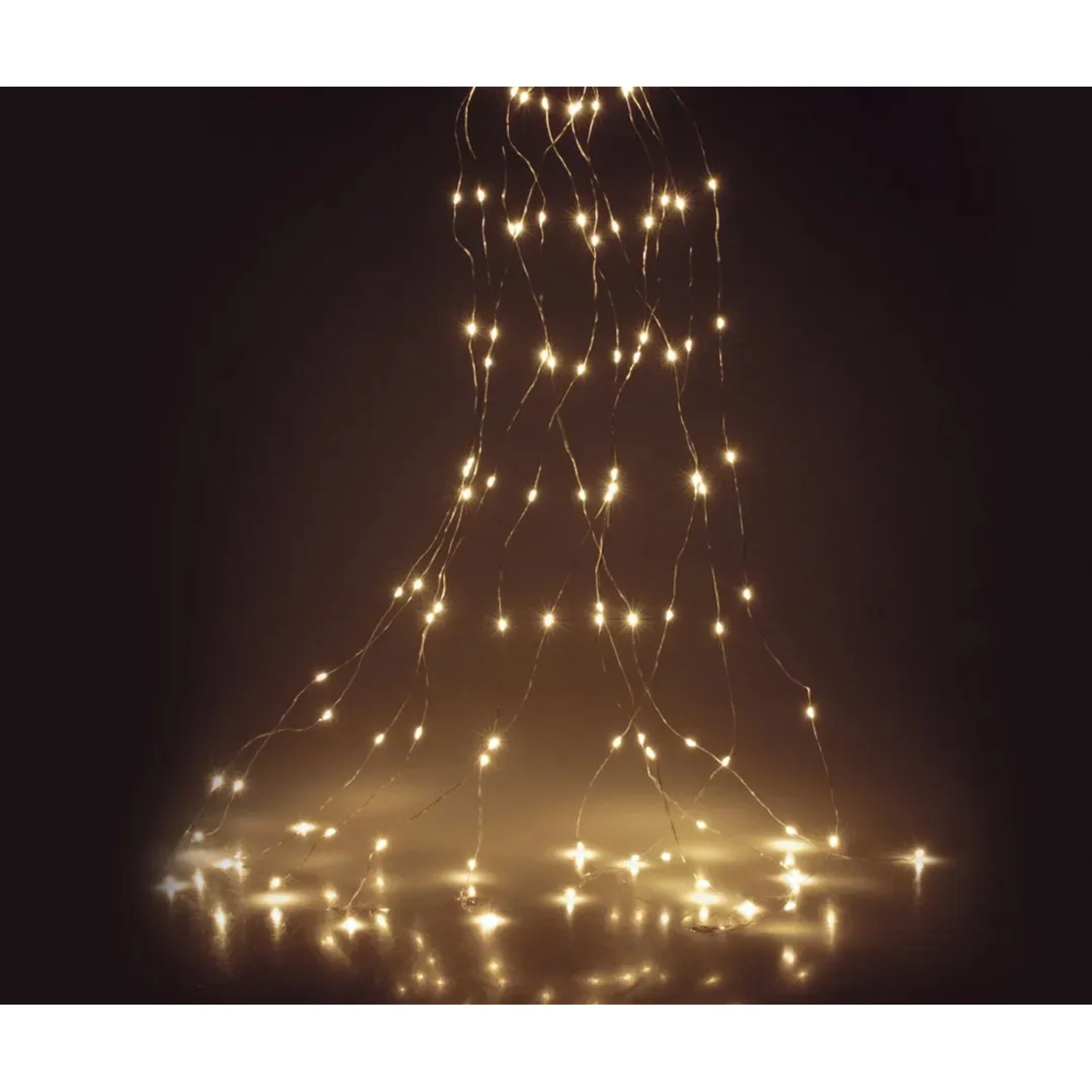 Silberdraht-Lichterkette Kaskade 80 LEDs Warmweiß