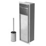 LuxeBath Unterputz WC-Schrankmodul Silber aus Edelstahl mit WC-Bürste.