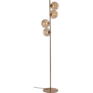 Eco-Light Stehleuchte Neptun, Messing/Champagner, 4-flammig. Design-Lampe mit Glaskugeln.