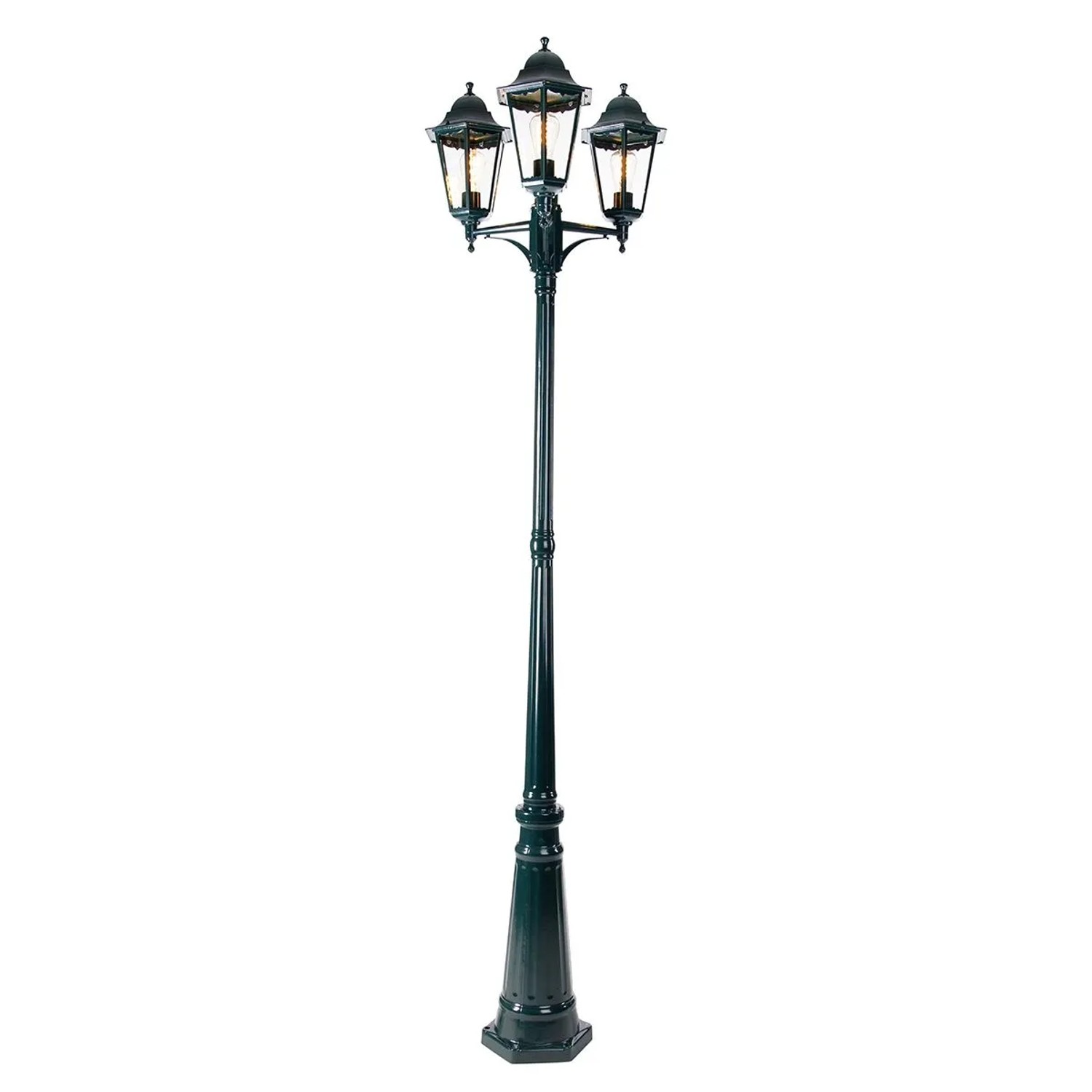 QAZQA Rustikale Außenlaterne Dunkelgrün 3 Licht IP44 New Orleans
