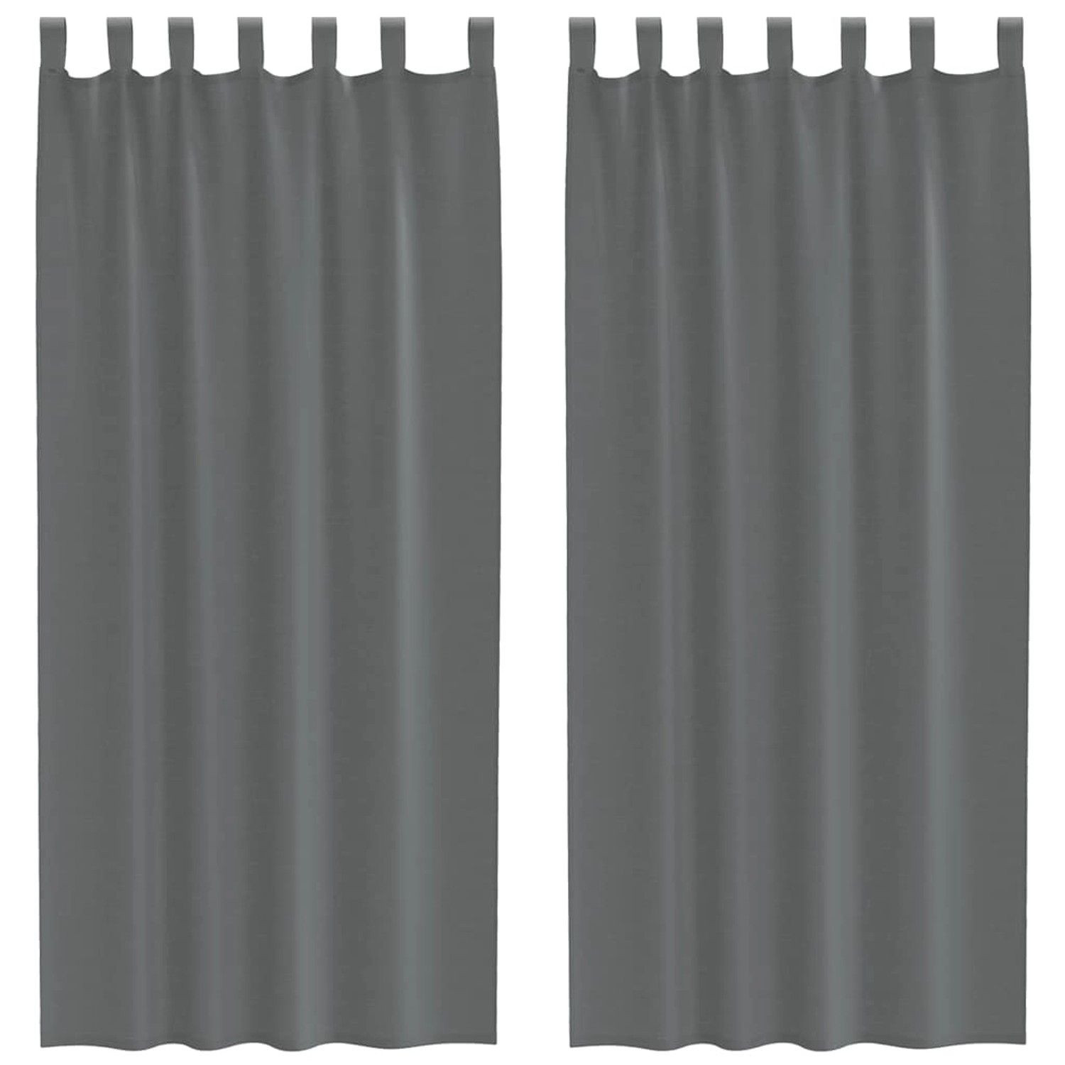 vidaXL Voile Vorhänge mit Schlaufen 2 Stk Dunkelgrau 140x245 cm 4102274 günstig online kaufen