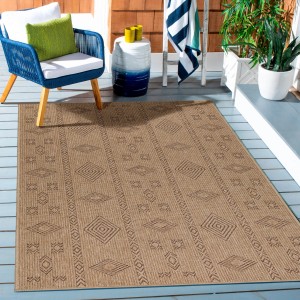 Ayyildiz Outdoor-Teppich Dhaka, schwarz, 160x230 cm, mit Vintage-Muster für Balkon und Terrasse.