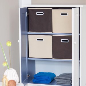 Relaxdays Faltbox 2er Set Vlies Braun Faltbar 30 cm x 30 cm x 30 cm