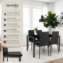 Tectake Esszimmergruppe Berlin 5 Teilig Esstisch Mit 4 Stühlen  120 x 70 x 75 cm Schwarz_2